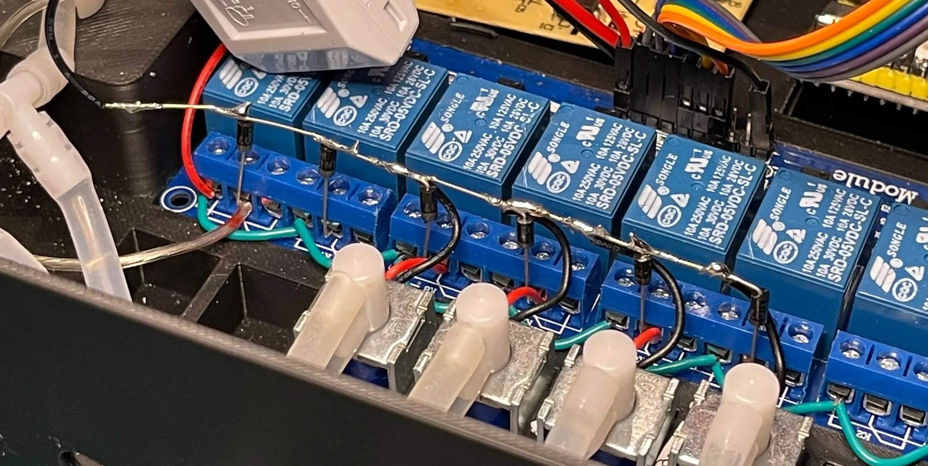 Rectifier diodes in place